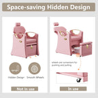 LOUVIXA Pedicure Station for Nail Tech, Reclining Pedicure Chair with Massage Foot Bath, No Plumbing Pedicure Station Unit (Sweet Pink)