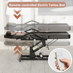 LOUVIXA Electric Height Adjustable Tattoo Bed, Electric Lift Massage Table, Multi-Purpose Massage Tattoo Lash Waxing Table for Beauty Barber Spa, Height Backrest Footrest Adjustable (Pink)