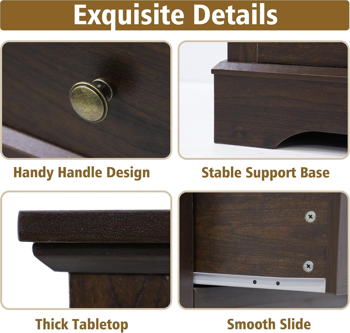 LOUVIXA Farmhouse Bedroom Sets of 3, Including 9 Drawer Dresser, Nightstand Set of 2 with Charging Station (Brown Sets, 3 Pieces-9 Drawer Dresser+2 Nightstand)