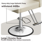 LOUVIXA Barber Salon Chairs for Hair Stylist, Height Adjustable Hydraulic Salon Chair, 360 Degrees Rotation, Multi-Function Shampoo Chair for Home Barbershop, Pink