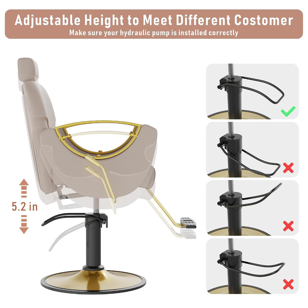LOUVIXA Barber Chair for Hair Stylist, Height Adjustable Hydraulic Hair Reclining Salon Chair, 360 Degrees Rotation, Multi-Function Shampoo Chair for Salon Barbershop (Grey)