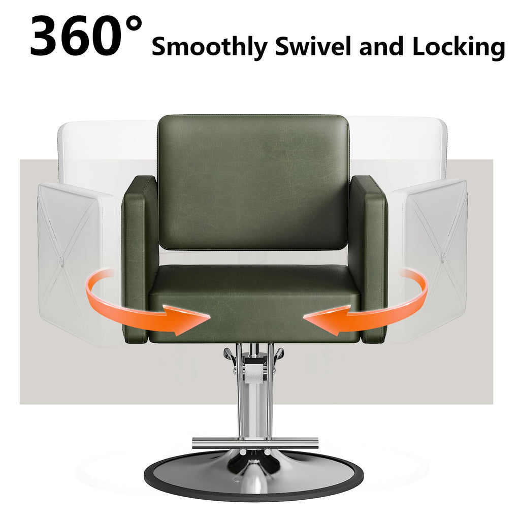 LOUVIXA Barber Salon Chairs for Hair Stylist, Height Adjustable Hydraulic Salon Chair, 360 Degrees Rotation, Multi-Function Shampoo Chair for Home Barbershop, Pink
