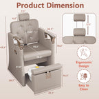 LOUVIXA Pedicure Station for Nail Tech, No Plumbing Pedicure Chair with Massage Pedicure Tub