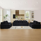 Modular Sectional Sofa, Boneless Couches for Living Room, Corduroy Couch, Big Comfy Couch, Modular Cloud Sofa with Deep Seat (Grey, 2 Pieces-Loveseat)