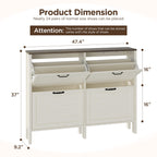 LOUVIXA Shoe Cabinet with 4 Flip Drawers, Narrow Shoe Storage Cabinet, Freestanding Shoe Cabinet Organizer, Hidden Shoe Rack Cabinet for Entryway, Hallway (4-Drawers, Brown/4-drawers)
