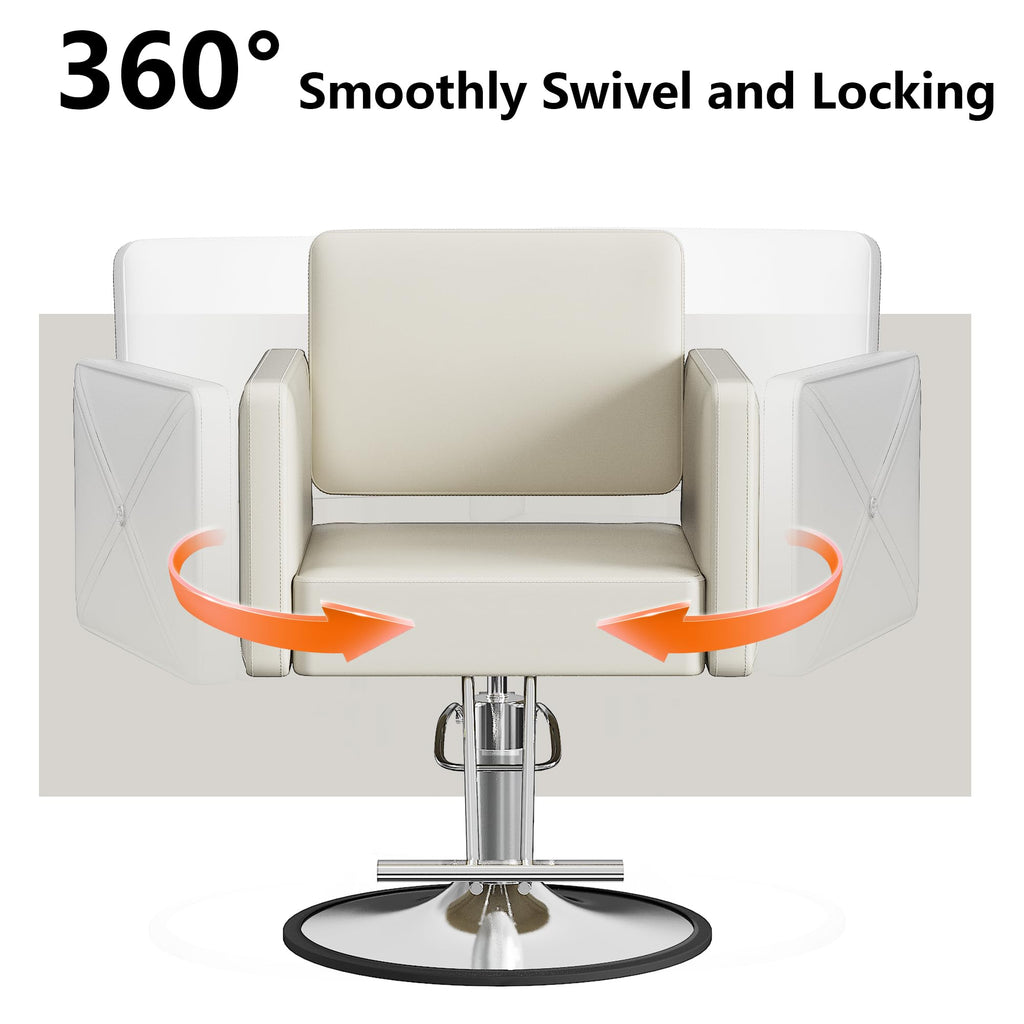 LOUVIXA Barber Salon Chairs for Hair Stylist, Height Adjustable Hydraulic Salon Chair, 360 Degrees Rotation, Multi-Function Shampoo Chair for Home Barbershop, Pink