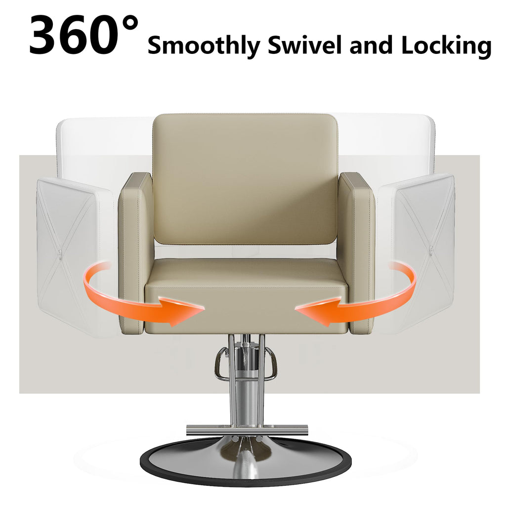 LOUVIXA Barber Salon Chairs for Hair Stylist, Height Adjustable Hydraulic Salon Chair, 360 Degrees Rotation, Multi-Function Shampoo Chair for Home Barbershop, Pink