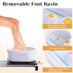 LOUVIXA Pedicure Station No Plumbing, Hydraulic Pedicure Chair for Nail Tech, Height Adjustable Reclining Pedicure Station Unit, with Massage Foot Bath (Cream White-Pillow)