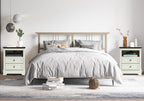 LOUVIXA Farmhouse Bedroom Sets of 3, Including 9 Drawer Dresser, Nightstand Set of 2 with Charging Station (Grey Sets)