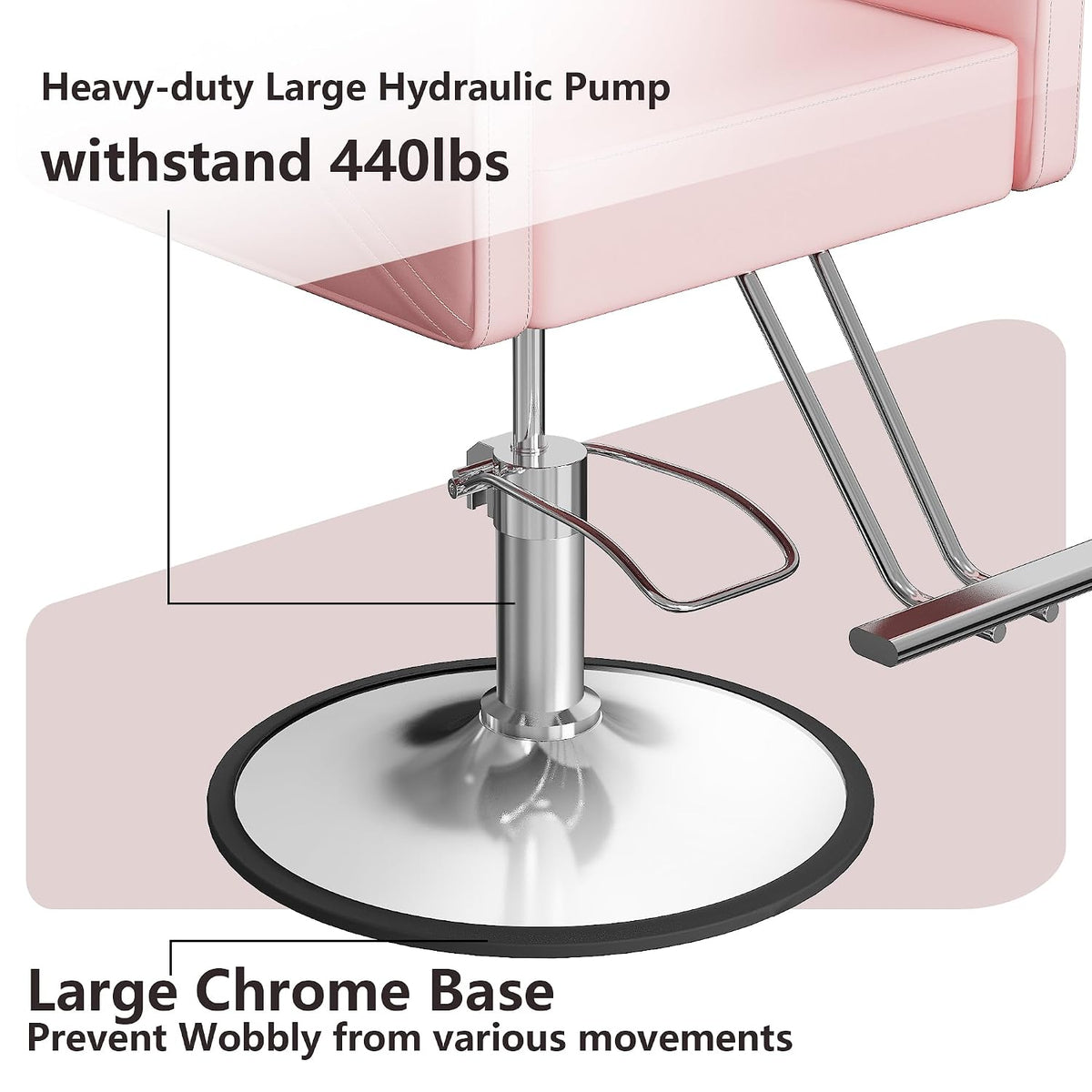 LOUVIXA Barber Salon Chairs for Hair Stylist, Height Adjustable Hydraulic Salon Chair, 360 Degrees Rotation, Multi-Function Shampoo Chair for Home Barbershop, Pink