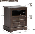 LOUVIXA Farmhouse Bedroom Sets of 3, Including 9 Drawer Dresser, Nightstand Set of 2 with Charging Station (Brown Sets, 3 Pieces-9 Drawer Dresser+2 Nightstand)