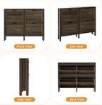 LOUVIXA Shoe Cabinet with 4 Flip Drawers, Narrow Shoe Storage Cabinet, Freestanding Shoe Cabinet Organizer, Hidden Shoe Rack Cabinet for Entryway, Hallway (4-Drawers, Brown/4-drawers)