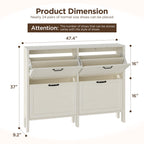 LOUVIXA Shoe Cabinet with 4 Flip Drawers, Narrow Shoe Storage Cabinet, Freestanding Shoe Cabinet Organizer, Hidden Shoe Rack Cabinet for Entryway, Hallway (4-Drawers, Brown/4-drawers)