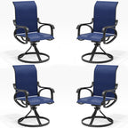LOUVIXA Patio Swivel Chair Set of 8, All-Weather Patio Swivel Rocking Chair, High Back Patio Dining Chairs for Backyard, Porch, Lawn, Garden(8, Navy Blue)