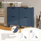 LOUVIXA Shoe Cabinet with 4 Flip Drawers, Narrow Shoe Storage Cabinet, Freestanding Shoe Cabinet Organizer, Hidden Shoe Rack Cabinet for Entryway, Hallway (4-Drawers, Brown/4-drawers)