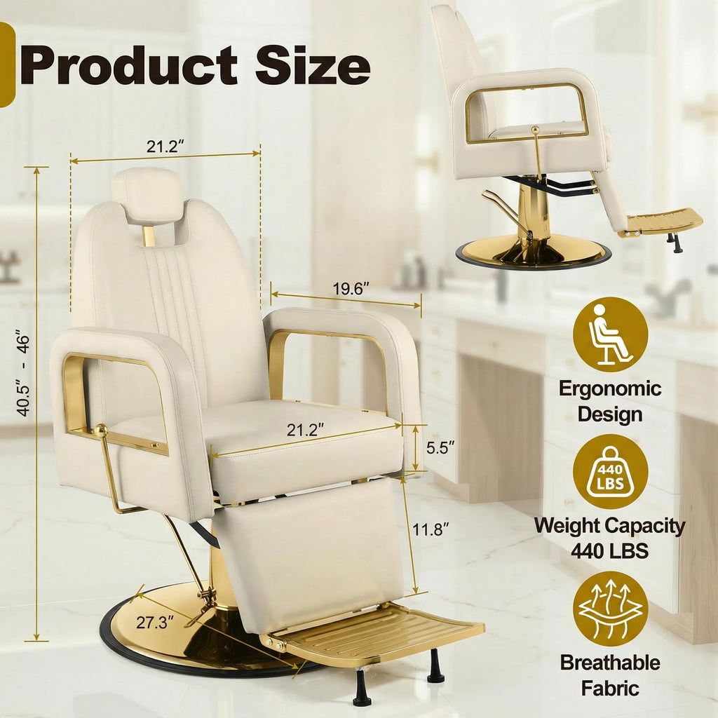 LOUVIXA Barber Chair Heavy Duty (Black)