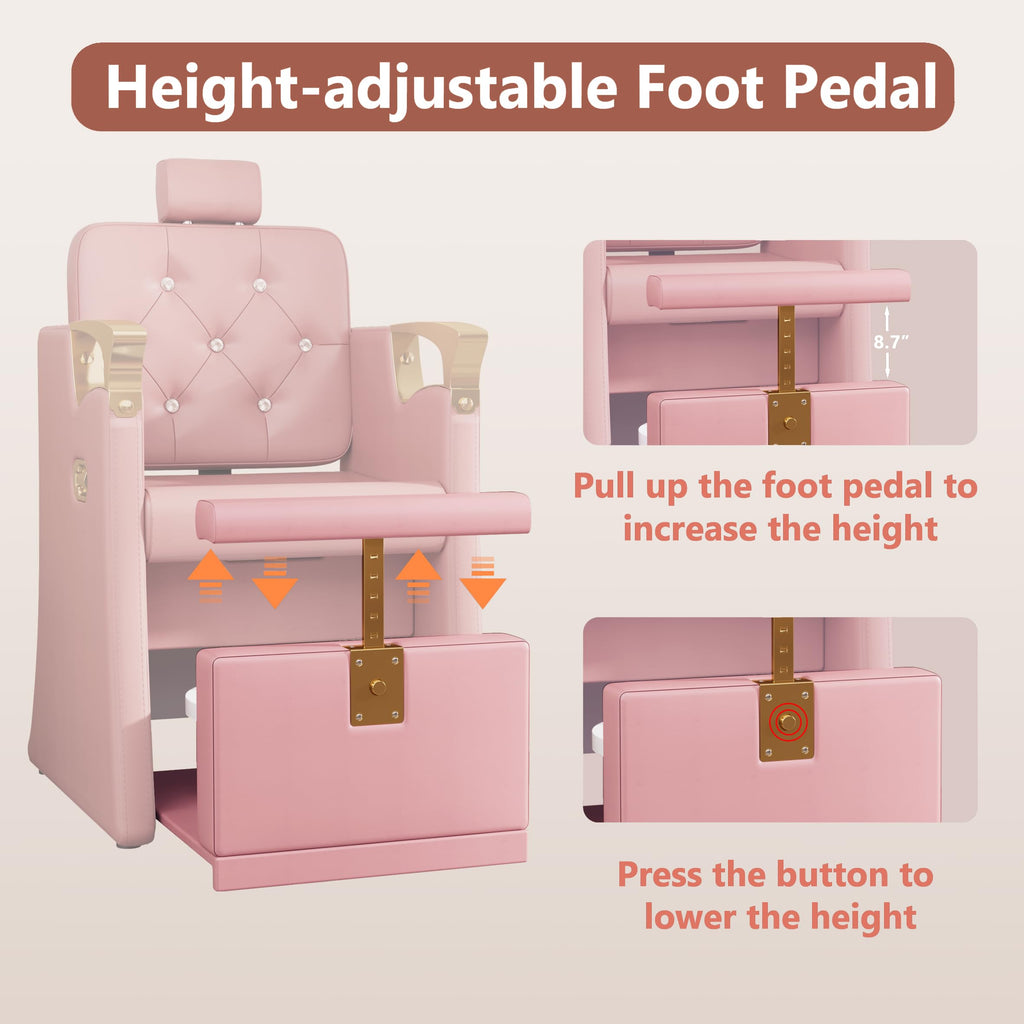 LOUVIXA Pedicure Station for Nail Tech, No Plumbing Pedicure Chair with Massage Pedicure Tub