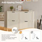 LOUVIXA Shoe Cabinet with 4 Flip Drawers, Narrow Shoe Storage Cabinet, Freestanding Shoe Cabinet Organizer, Hidden Shoe Rack Cabinet for Entryway, Hallway (4-Drawers, Brown/4-drawers)