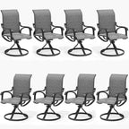LOUVIXA Patio Swivel Chair Set of 8, All-Weather Patio Swivel Rocking Chair, High Back Patio Dining Chairs for Backyard, Porch, Lawn, Garden(8, Navy Blue)