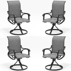 LOUVIXA Patio Swivel Chair Set of 8, All-Weather Patio Swivel Rocking Chair, High Back Patio Dining Chairs for Backyard, Porch, Lawn, Garden(8, Navy Blue)