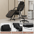 LOUVIXA Tattoo Chair, Adjustable Facial Chair 73 Inch Salon Bed with Hydraulic Stool for Professional Massage Beauty Spa (Black)
