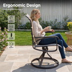 LOUVIXA Patio Swivel Chair Set of 8, All-Weather Patio Swivel Rocking Chair, High Back Patio Dining Chairs for Backyard, Porch, Lawn, Garden(8, Navy Blue)