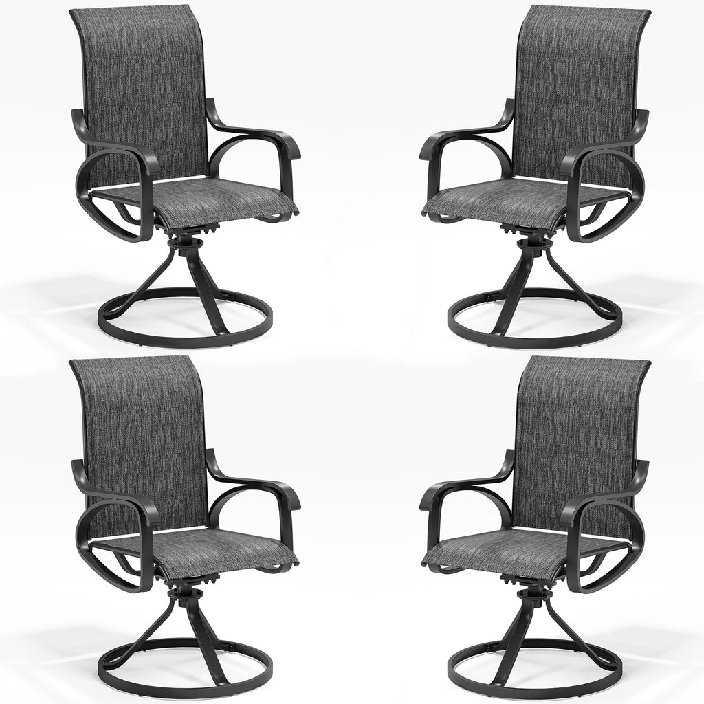 LOUVIXA Patio Swivel Chair Set of 8, All-Weather Patio Swivel Rocking Chair, High Back Patio Dining Chairs for Backyard, Porch, Lawn, Garden(8, Navy Blue)