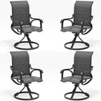 LOUVIXA Patio Swivel Chair Set of 8, All-Weather Patio Swivel Rocking Chair, High Back Patio Dining Chairs for Backyard, Porch, Lawn, Garden(8, Navy Blue)