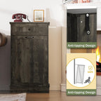 LOUVIXA Tilt Out Trash Cabinet, Dog Proof Trash Can Holder Without Trashbin (Smoky Brown)