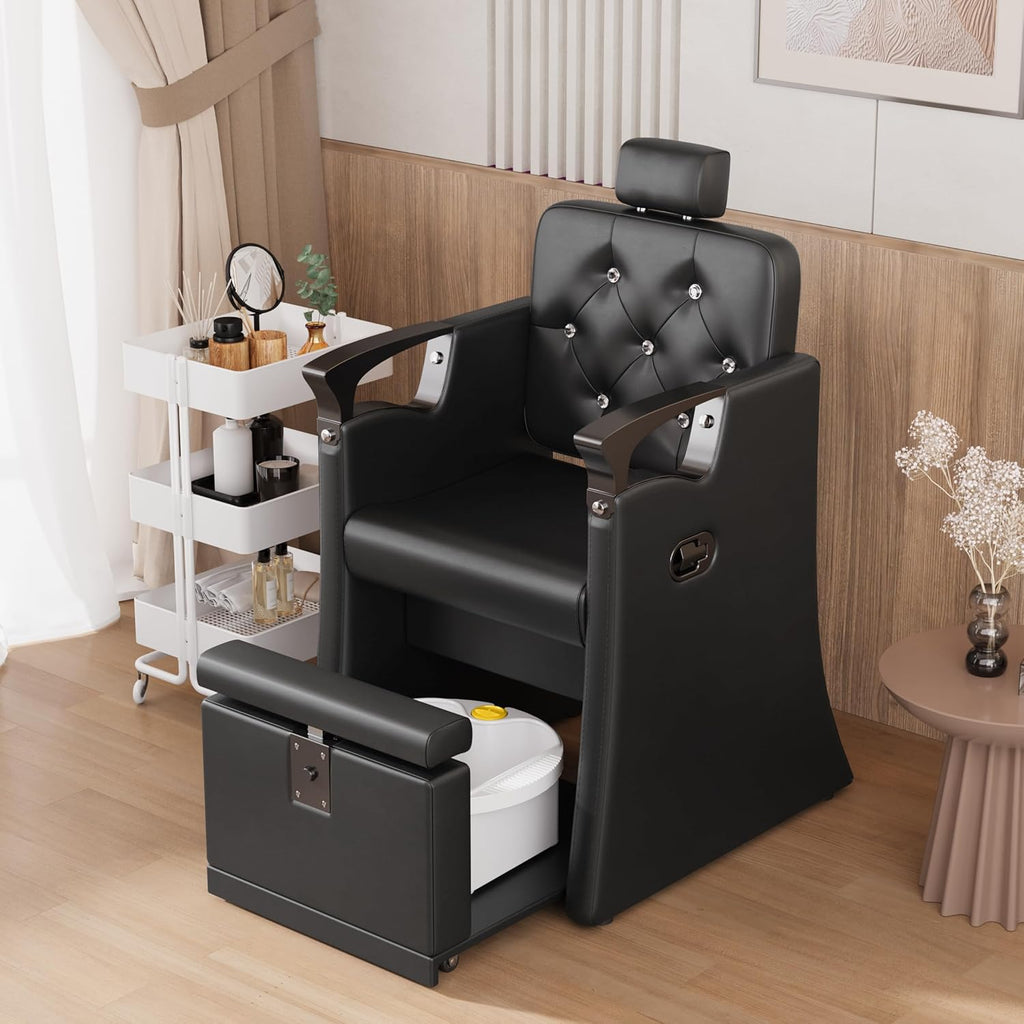 LOUVIXA Pedicure Station for Nail Tech, No Plumbing Pedicure Chair with Massage Pedicure Tub