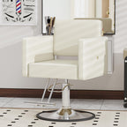 LOUVIXA Barber Salon Chairs for Hair Stylist, Height Adjustable Hydraulic Salon Chair, 360 Degrees Rotation, Multi-Function Shampoo Chair for Home Barbershop, Pink