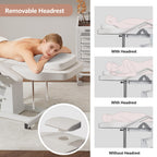 LOUVIXA Electric Height Adjustable Tattoo Bed, Electric Lift Massage Table, Multi-Purpose Massage Tattoo Lash Waxing Table for Beauty Barber Spa, Height Backrest Footrest Adjustable (Pink)