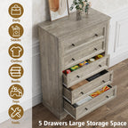 LOUVIXA Farmhouse Dresser 9 Drawer, Bedroom Chest of Drawers, Dressers with 9 Drawers, Wooden Dressers for Bedroom, Living Room, Tv Stand, Entryway(Rustic Yellow)