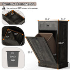 LOUVIXA Tilt Out Trash Cabinet, Dog Proof Trash Can Holder Without Trashbin (Smoky Brown)