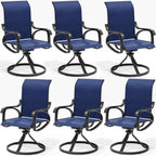 LOUVIXA Patio Swivel Chair Set of 8, All-Weather Patio Swivel Rocking Chair, High Back Patio Dining Chairs for Backyard, Porch, Lawn, Garden(8, Navy Blue)