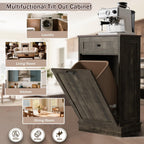 LOUVIXA Tilt Out Trash Cabinet, Dog Proof Trash Can Holder Without Trashbin (Smoky Brown)