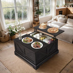 LOUVIXA Farmhouse Lift Top Coffee Table with Hidden Storage Compartment