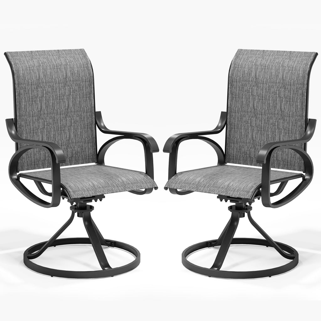 LOUVIXA Patio Swivel Chair Set of 8, All-Weather Patio Swivel Rocking Chair, High Back Patio Dining Chairs for Backyard, Porch, Lawn, Garden(8, Navy Blue)