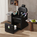 LOUVIXA Pedicure Station for Nail Tech, Reclining Pedicure Chair with Massage Foot Bath, No Plumbing Pedicure Station Unit (Sweet Pink)