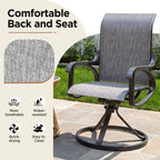 LOUVIXA Patio Swivel Chair Set of 8, All-Weather Patio Swivel Rocking Chair, High Back Patio Dining Chairs for Backyard, Porch, Lawn, Garden(8, Navy Blue)