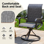 LOUVIXA Patio Swivel Chair Set of 8, All-Weather Patio Swivel Rocking Chair, High Back Patio Dining Chairs for Backyard, Porch, Lawn, Garden(8, Navy Blue)