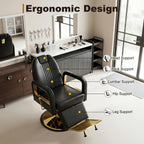 LOUVIXA Barber Chair Heavy Duty (Black)