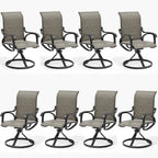 LOUVIXA Patio Swivel Chair Set of 8, All-Weather Patio Swivel Rocking Chair, High Back Patio Dining Chairs for Backyard, Porch, Lawn, Garden(8, Navy Blue)
