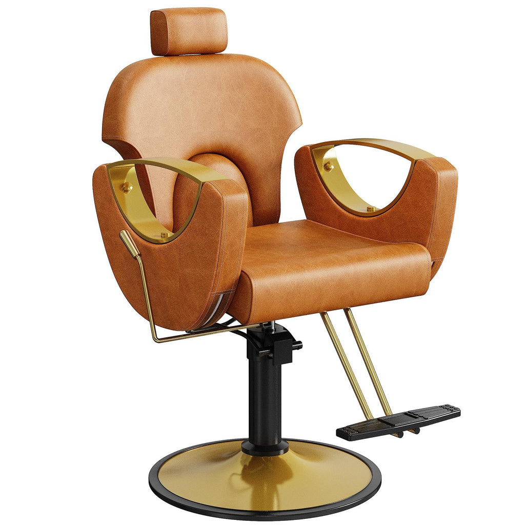 LOUVIXA Barber Chair for Hair Stylist, Height Adjustable Hydraulic Hair Reclining Salon Chair, 360 Degrees Rotation, Multi-Function Shampoo Chair for Salon Barbershop (Grey)