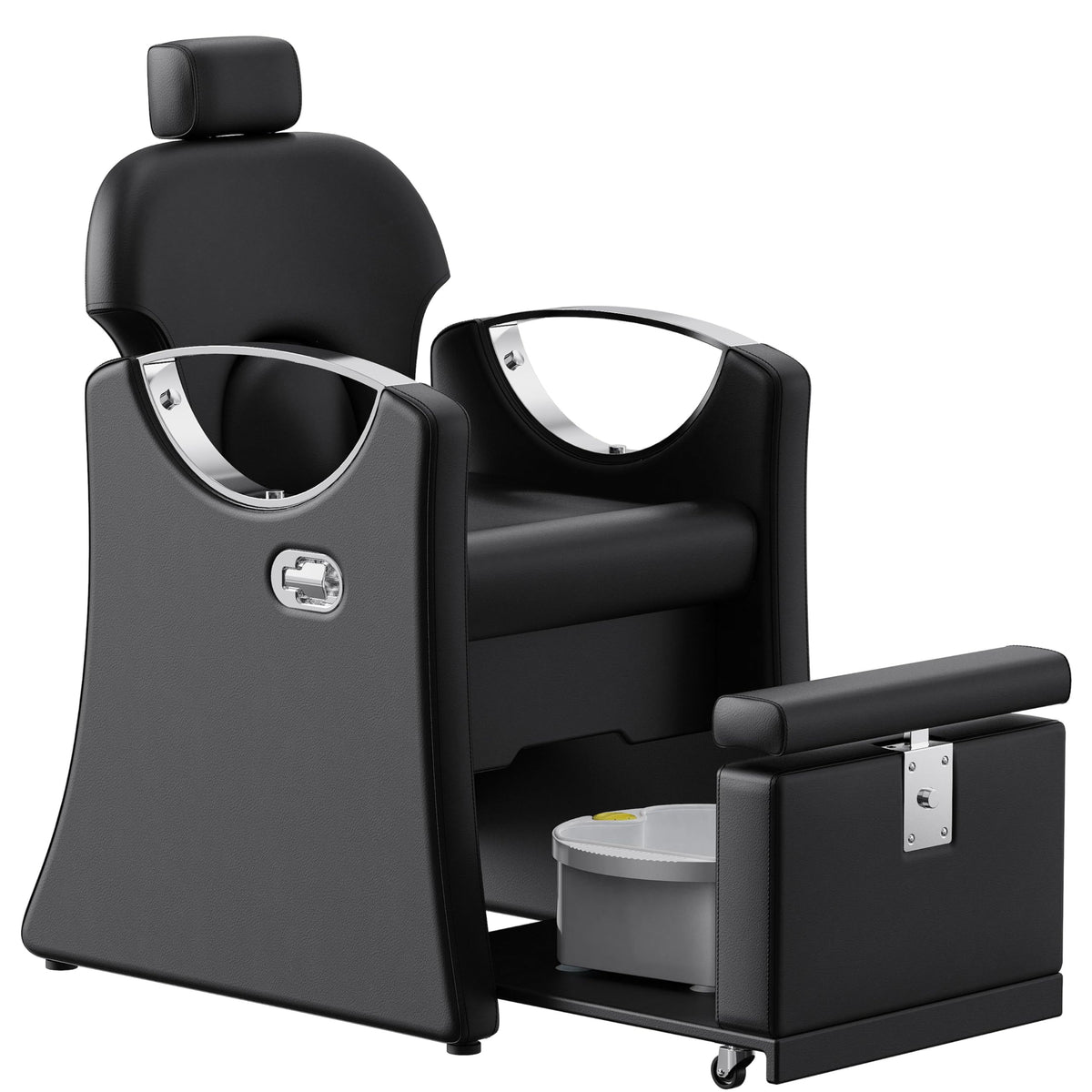 LOUVIXA Pedicure Station for Nail Tech, Reclining Pedicure Chair with Massage Foot Bath, No Plumbing Pedicure Station Unit (Sweet Pink)