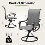 LOUVIXA Patio Swivel Chair Set of 8, All-Weather Patio Swivel Rocking Chair, High Back Patio Dining Chairs for Backyard, Porch, Lawn, Garden(8, Navy Blue)