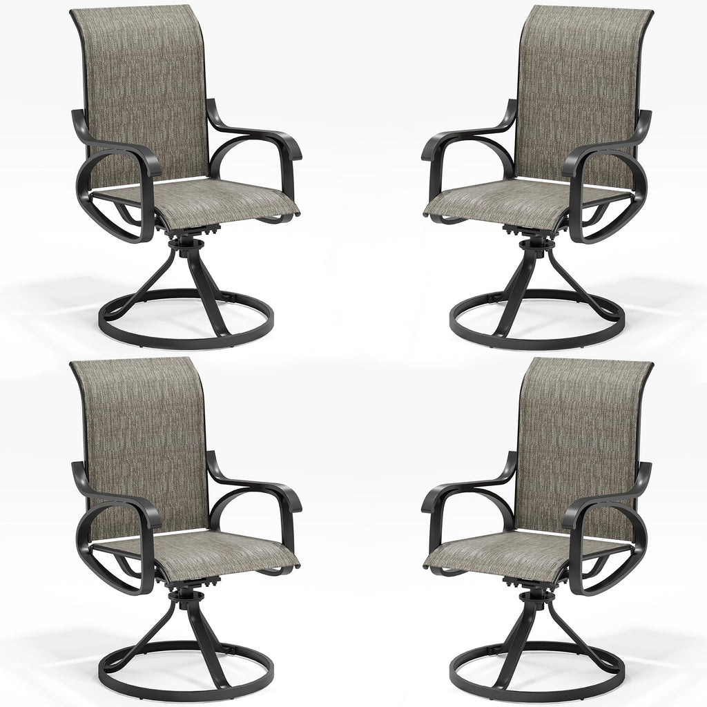 LOUVIXA Patio Swivel Chair Set of 8, All-Weather Patio Swivel Rocking Chair, High Back Patio Dining Chairs for Backyard, Porch, Lawn, Garden(8, Navy Blue)