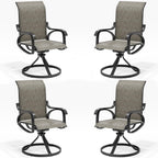 LOUVIXA Patio Swivel Chair Set of 8, All-Weather Patio Swivel Rocking Chair, High Back Patio Dining Chairs for Backyard, Porch, Lawn, Garden(8, Navy Blue)