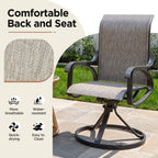 LOUVIXA Patio Swivel Chair Set of 8, All-Weather Patio Swivel Rocking Chair, High Back Patio Dining Chairs for Backyard, Porch, Lawn, Garden(8, Navy Blue)