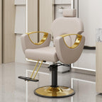 LOUVIXA Barber Chair for Hair Stylist, Height Adjustable Hydraulic Hair Reclining Salon Chair, 360 Degrees Rotation, Multi-Function Shampoo Chair for Salon Barbershop (Grey)